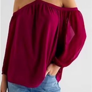 Express; off shoulder halter blouse